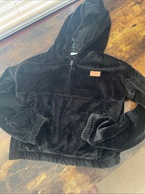 Kids Black Hooded Fleece Pullover Jacket - Hurley